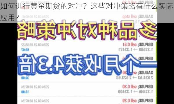 如何进行黄金期货的对冲？这些对冲策略有什么实际应用？-第3张图片-苏希特新能源