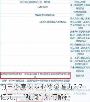 前三季度保险业罚金逼近2.7亿元，“漏洞”如何修补-第1张图片-苏希特新能源