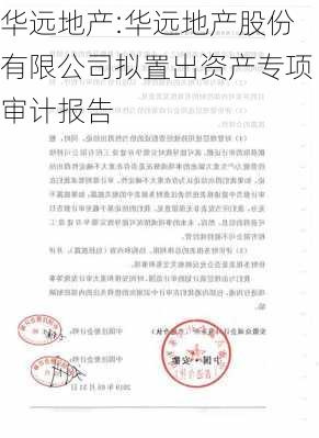 华远地产:华远地产股份有限公司拟置出资产专项审计报告-第1张图片-苏希特新能源