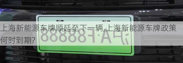 上海新能源车牌顺延至下一辆,上海新能源车牌政策 何时到期?-第3张图片-苏希特新能源