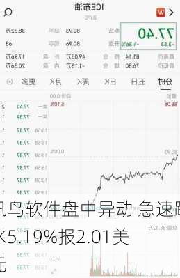 讯鸟软件盘中异动 急速跳水5.19%报2.01美元-第1张图片-苏希特新能源