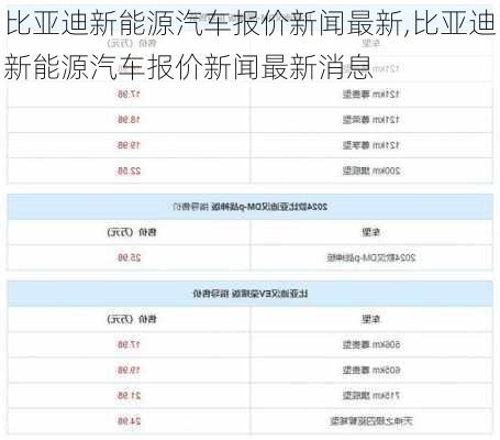 比亚迪新能源汽车报价新闻最新,比亚迪新能源汽车报价新闻最新消息