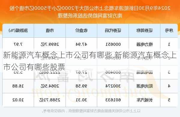 新能源汽车概念上市公司有哪些,新能源汽车概念上市公司有哪些股票-第2张图片-苏希特新能源