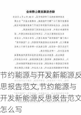 节约能源与开发新能源反思报告范文,节约能源与开发新能源反思报告范文怎么写-第1张图片-苏希特新能源