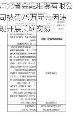 河北省金融租赁有限公司被罚75万元：因违规开展关联交易-第1张图片-苏希特新能源