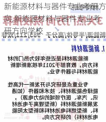 新能源材料与器件专业考研方向,新能源材料与器件专业考研方向学校-第1张图片-苏希特新能源