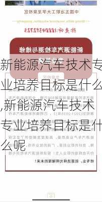 新能源汽车技术专业培养目标是什么,新能源汽车技术专业培养目标是什么呢-第1张图片-苏希特新能源