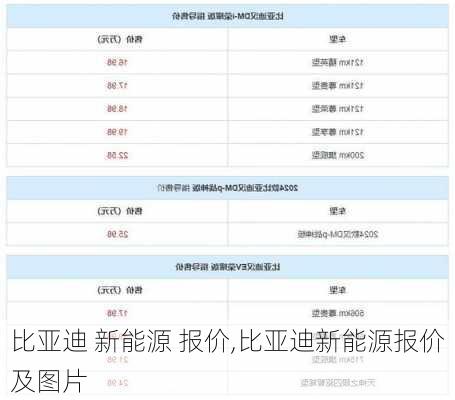 比亚迪 新能源 报价,比亚迪新能源报价及图片