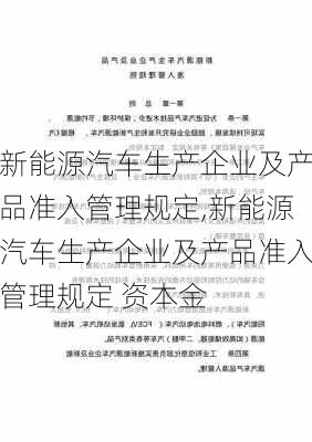 新能源汽车生产企业及产品准入管理规定,新能源汽车生产企业及产品准入管理规定 资本金-第1张图片-苏希特新能源