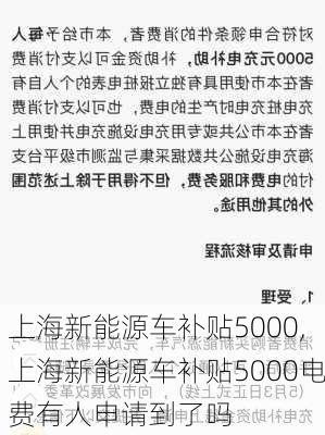 上海新能源车补贴5000,上海新能源车补贴5000电费有人申请到了吗-第2张图片-苏希特新能源