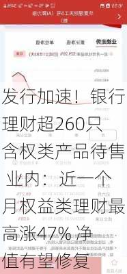 发行加速！银行理财超260只含权类产品待售 业内：近一个月权益类理财最高涨47% 净值有望修复-第3张图片-苏希特新能源