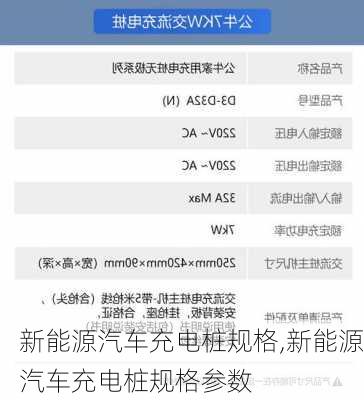 新能源汽车充电桩规格,新能源汽车充电桩规格参数