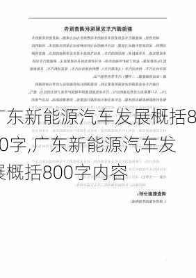 广东新能源汽车发展概括800字,广东新能源汽车发展概括800字内容