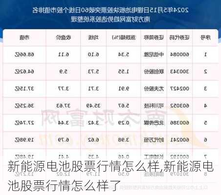 新能源电池股票行情怎么样,新能源电池股票行情怎么样了-第1张图片-苏希特新能源