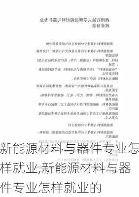 新能源材料与器件专业怎样就业,新能源材料与器件专业怎样就业的-第3张图片-苏希特新能源