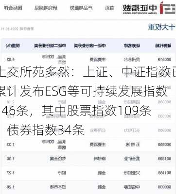 上交所苑多然：上证、中证指数已累计发布ESG等可持续发展指数146条，其中股票指数109条，债券指数34条-第3张图片-苏希特新能源