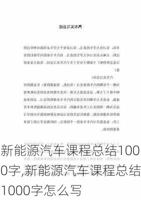 新能源汽车课程总结1000字,新能源汽车课程总结1000字怎么写-第3张图片-苏希特新能源