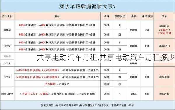 共享电动汽车月租,共享电动汽车月租多少-第1张图片-苏希特新能源