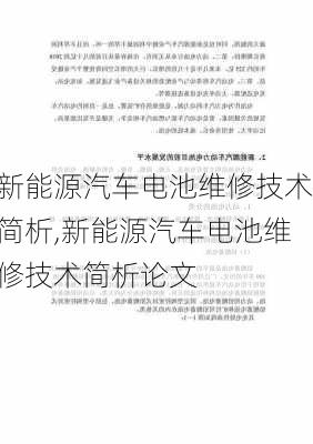 新能源汽车电池维修技术简析,新能源汽车电池维修技术简析论文-第3张图片-苏希特新能源