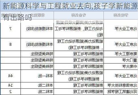 新能源科学与工程就业去向,孩子学新能源有出路吗