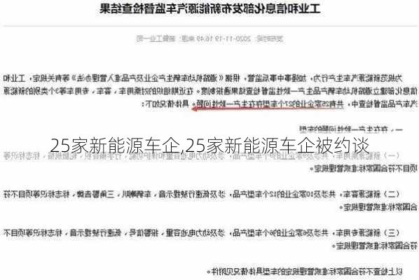 25家新能源车企,25家新能源车企被约谈-第2张图片-苏希特新能源