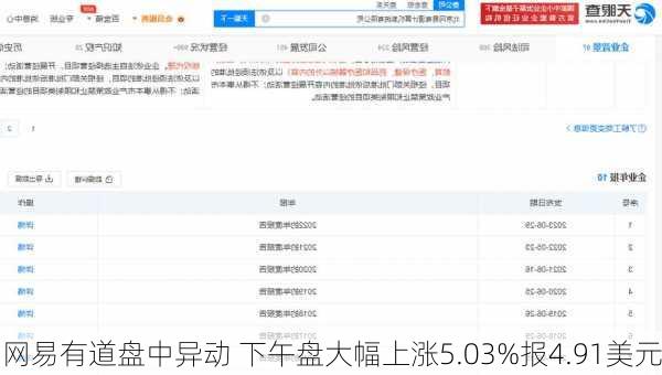 网易有道盘中异动 下午盘大幅上涨5.03%报4.91美元-第1张图片-苏希特新能源