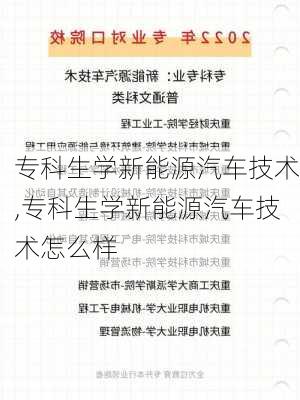 专科生学新能源汽车技术,专科生学新能源汽车技术怎么样-第2张图片-苏希特新能源