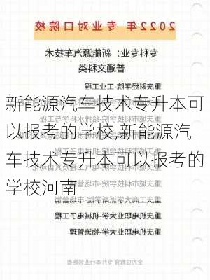 新能源汽车技术专升本可以报考的学校,新能源汽车技术专升本可以报考的学校河南-第1张图片-苏希特新能源