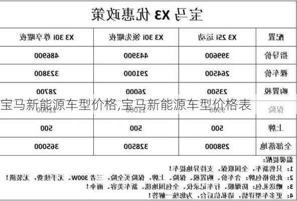 宝马新能源车型价格,宝马新能源车型价格表-第2张图片-苏希特新能源