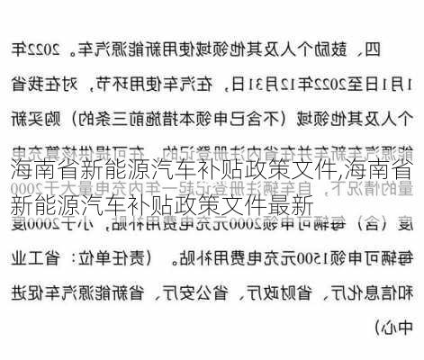 海南省新能源汽车补贴政策文件,海南省新能源汽车补贴政策文件最新-第3张图片-苏希特新能源