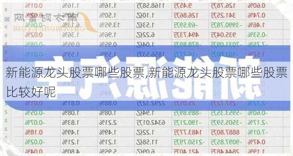 新能源龙头股票哪些股票,新能源龙头股票哪些股票比较好呢-第3张图片-苏希特新能源