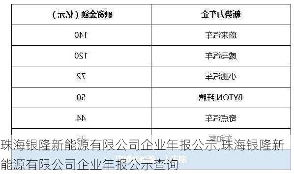 珠海银隆新能源有限公司企业年报公示,珠海银隆新能源有限公司企业年报公示查询-第3张图片-苏希特新能源