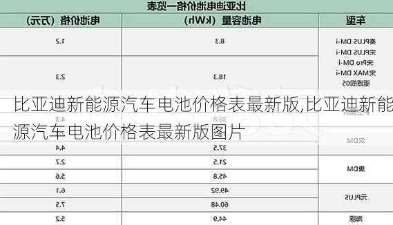 比亚迪新能源汽车电池价格表最新版,比亚迪新能源汽车电池价格表最新版图片-第1张图片-苏希特新能源