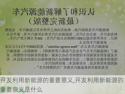 开发利用新能源的重要意义,开发利用新能源的重要意义是什么-第2张图片-苏希特新能源