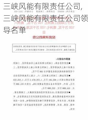 三峡风能有限责任公司,三峡风能有限责任公司领导名单-第2张图片-苏希特新能源