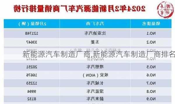 新能源汽车制造厂商,新能源汽车制造厂商排名-第1张图片-苏希特新能源