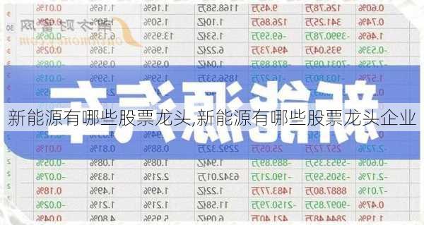 新能源有哪些股票龙头,新能源有哪些股票龙头企业
