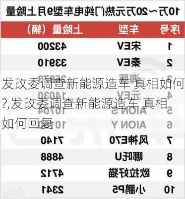 发改委调查新能源造车 真相如何?,发改委调查新能源造车 真相如何回复-第2张图片-苏希特新能源