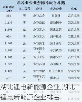 湖北锂电新能源企业,湖北锂电新能源企业排名-第2张图片-苏希特新能源