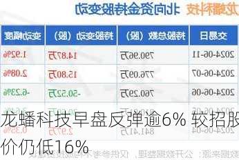 龙蟠科技早盘反弹逾6% 较招股价仍低16%-第1张图片-苏希特新能源