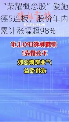 “荣耀概念股”爱施德5连板，股价年内累计涨幅超98%-第3张图片-苏希特新能源