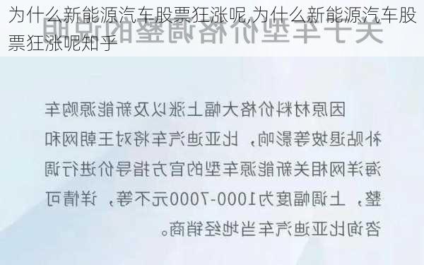 为什么新能源汽车股票狂涨呢,为什么新能源汽车股票狂涨呢知乎-第1张图片-苏希特新能源