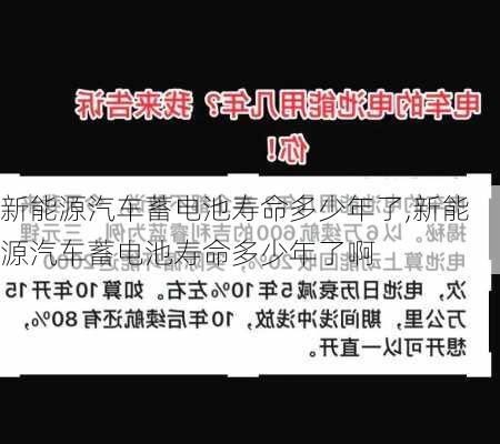 新能源汽车蓄电池寿命多少年了,新能源汽车蓄电池寿命多少年了啊-第2张图片-苏希特新能源