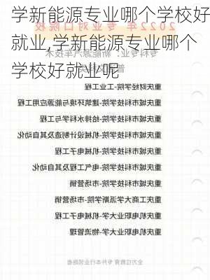 学新能源专业哪个学校好就业,学新能源专业哪个学校好就业呢-第1张图片-苏希特新能源