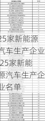 25家新能源汽车生产企业,25家新能源汽车生产企业名单-第1张图片-苏希特新能源