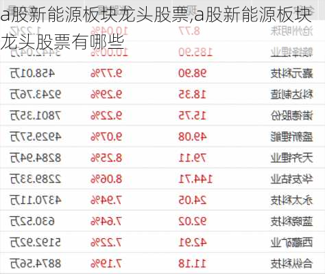 a股新能源板块龙头股票,a股新能源板块龙头股票有哪些-第3张图片-苏希特新能源