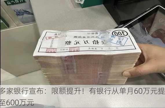 多家银行宣布：限额提升！有银行从单月60万元提至600万元-第3张图片-苏希特新能源