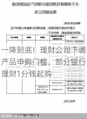 一降到底！理财公司下调产品申购门槛，部分银行理财1分钱起购-第2张图片-苏希特新能源