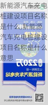 新能源汽车充电桩建设项目名称是什么,新能源汽车充电桩建设项目名称是什么意思