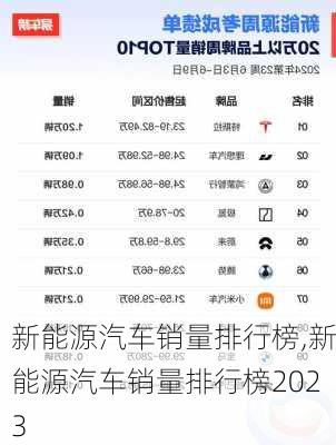 新能源汽车销量排行榜,新能源汽车销量排行榜2023-第2张图片-苏希特新能源